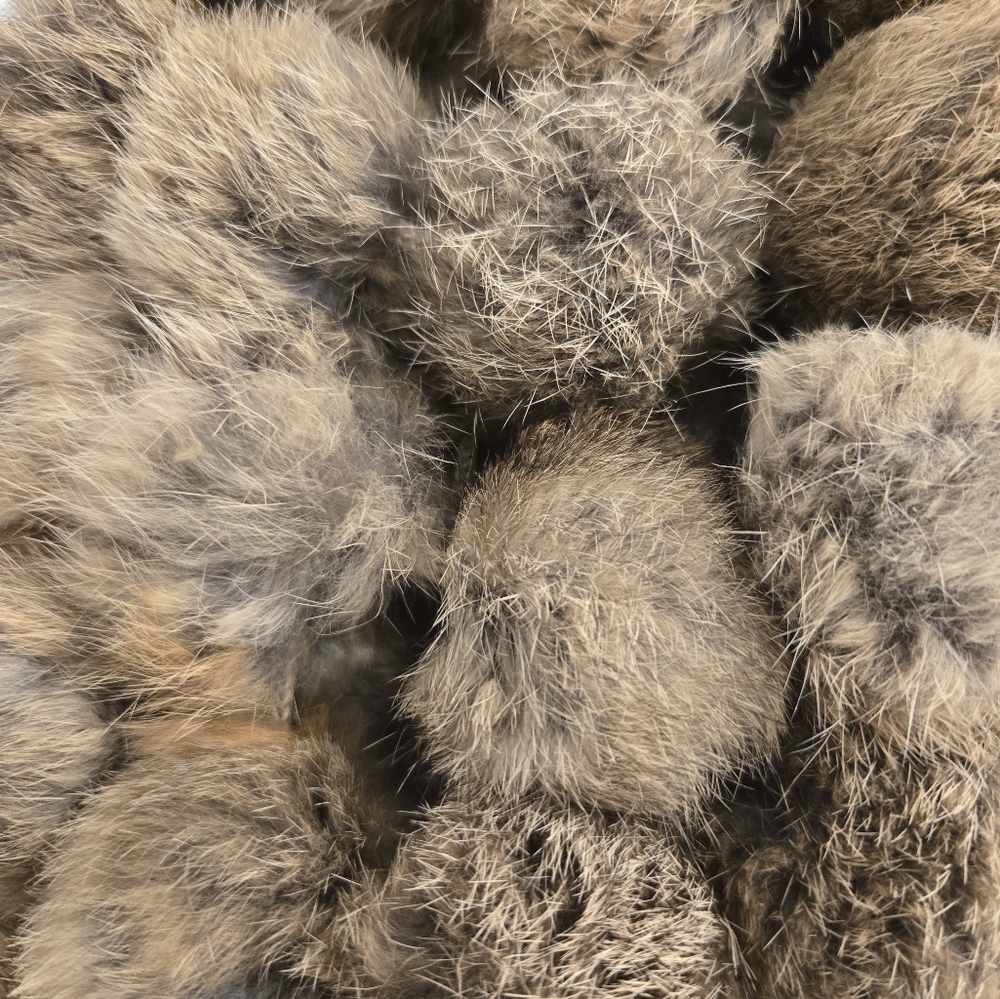 Adrienne Landau Rabbit Fur Pom Pom Cowl/Infinity Scarf - Picture 2 of 3